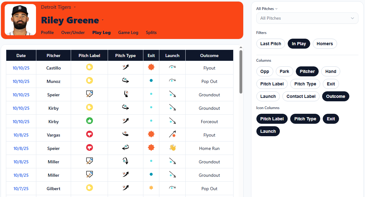 Batter Play Log Preview